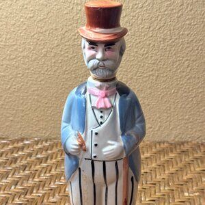 Vintage Diaper Fancy Man With Top Hat Cigar Decanter Figure Marked Japan
